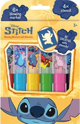 Rotuladores sopladores Lilo & Stitch – set de 6 colores con plantillas