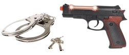 Pistola policial con esposas