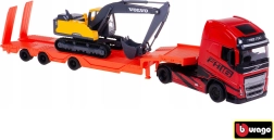 Camión Bburago Volvo FH16 Globetrotter con excavadora Volvo EC220E 1:43