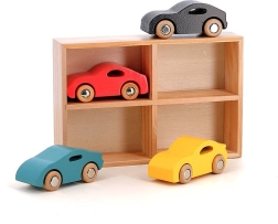 Set de 4 cochecitos de madera Vilacity