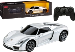 Coche RC de carreras 1:24 teledirigido Porsche 918 Spyder plateado