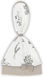 Gorrito de algodón para bebé estilo pañuelo Nicol Ella blanco