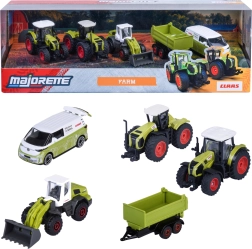 Majorette Claas Farm set de 5 vehículos – tractores, remolque y Volkswagen