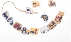 Cubika pastel vehículos para ensartar – set de madera para enhebrar
