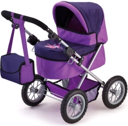 Cochecito profundo morado para muñecas Bayer Trendy