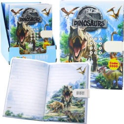 Diario con código de dinosaurios con melodía y páginas a color