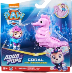 Patrulla Canina Aqua Pups – figura de Coral y vehículo caballito de mar