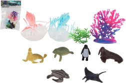 Juego de animales marinos y corales