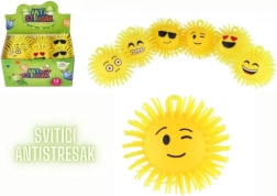 Pelota antiestrés de silicona emoji 8 cm con luz