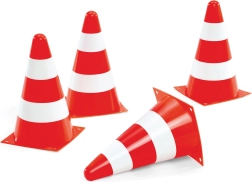 Conos de tráfico Rolly Toys – set de 4 conos de advertencia