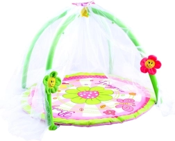 Alfombra de juego infantil con mosquitera