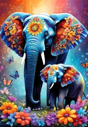 Puzzle Amor materno: Elefantes 1000 piezas