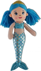 Muñeca de peluche sirena 30 cm azul