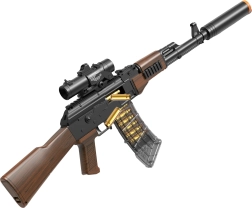 Rifle AK-47 con cartuchos y dardos de espuma 91 cm