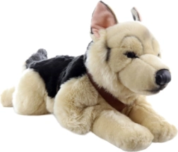 Perro pastor alemán de peluche con arnés 60 cm