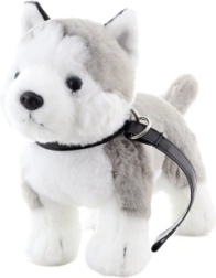 Husky de peluche con correa 25 cm eco-friendly