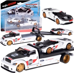 Set metálico Maisto: grúa con plataforma y FORD GT Heritage 2021 1:64