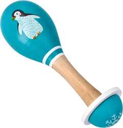 Maraca de madera para niños – rosa – Pingvin