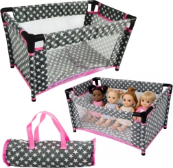 Cuna plegable para muñecas Alice con estrellas