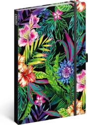 Cuaderno rayado A5 con motivo tropical, 172 páginas, 100 g/m²