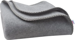 Manta infantil de forro polar New Baby 100 × 75 cm gris con estrellitas