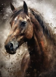 Pintura con diamantes – retrato de caballo 30 × 40 cm