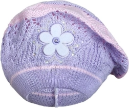 Boina tejida New Baby morada para niños 3–4 años