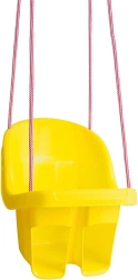 Columpio infantil colgante con asiento y respaldo alto – amarillo