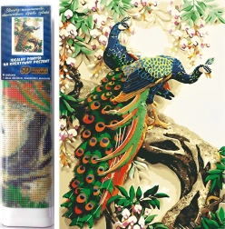 Pintura de diamantes Pavo Real Majestuoso 30 × 40 cm