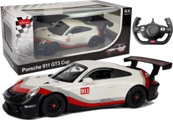 Coche teledirigido Porsche 911 GT3 CUP Rastar 1:14 blanco