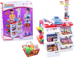 Supermercado infantil con caja registradora y escáner