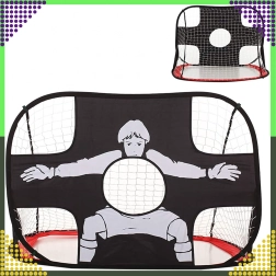 Portería de fútbol plegable 2 en 1 con lona diana para precisión