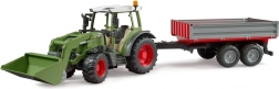 Tractor Bruder Fendt Vario 211 con cargador frontal y remolque basculante 1:16