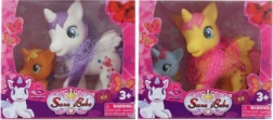 Set de unicornios: unicornio grande y pequeño de plástico para niños