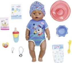 Muñeco BABY born niño con chupete mágico, piel oscura, 43 cm
