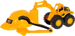 Set de construcción con casco y excavadora para niños