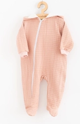 Mono de muselina para bebé con capucha NEW BABY Comfort rosa, talla 74 (6–9 meses)