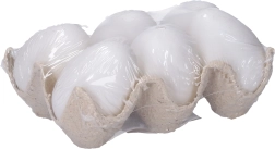 Huevo decorativo de plástico blanco 6 cm, 6 uds