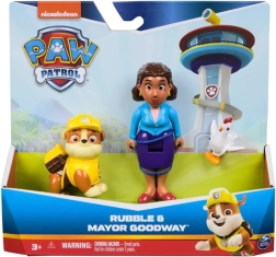 Set de figuras PATRULLA CANINA - Rubble y la alcaldesa Goodway con Chickaletta