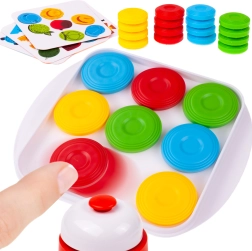 Juego de lógica de fichas rápidas con cartas