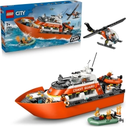 LEGO City lancha de rescate de la guardia costera y helicóptero