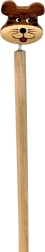 Lápiz de madera con topper de tigre