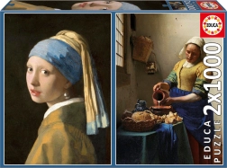 Puzzle La joven de la perla y La lechera 2×1000 piezas EDUCA
