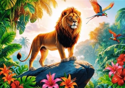 TREFL Puzzle Rey de la jungla 200 piezas