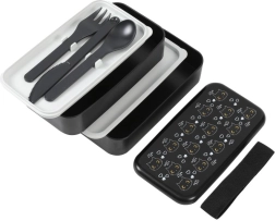 Bento box negro con motivo de gatito 1,2 l