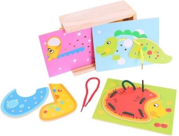 Bigjigs Toys ensartado de animalitos – set de madera para niños