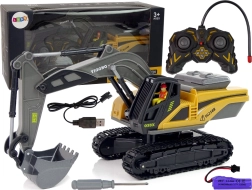 Excavadora de orugas RC amarilla de 2,4 GHz