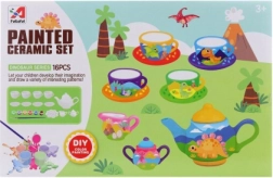 Set de té para pintar con dinosaurios