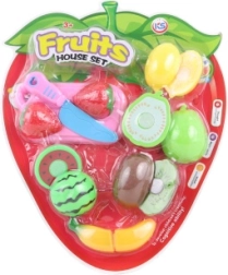 Set para cortar frutas con velcro seco – blíster con forma de fresa