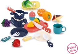 Juego de cocina infantil en cesta – azul